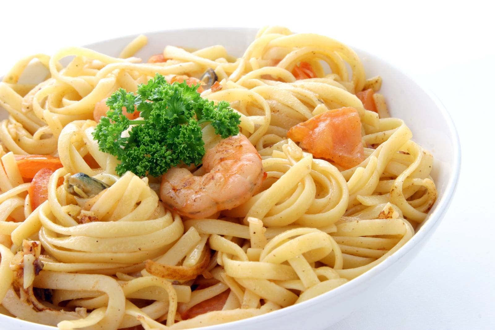 Špagety aglio e olio s krevetami